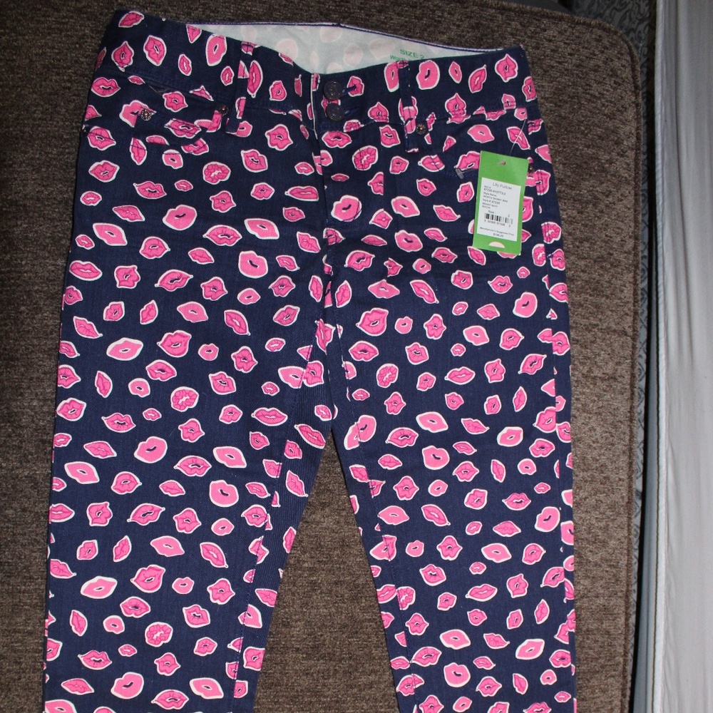 Lilly Pulizer skinny jeans size 2 bocce lip